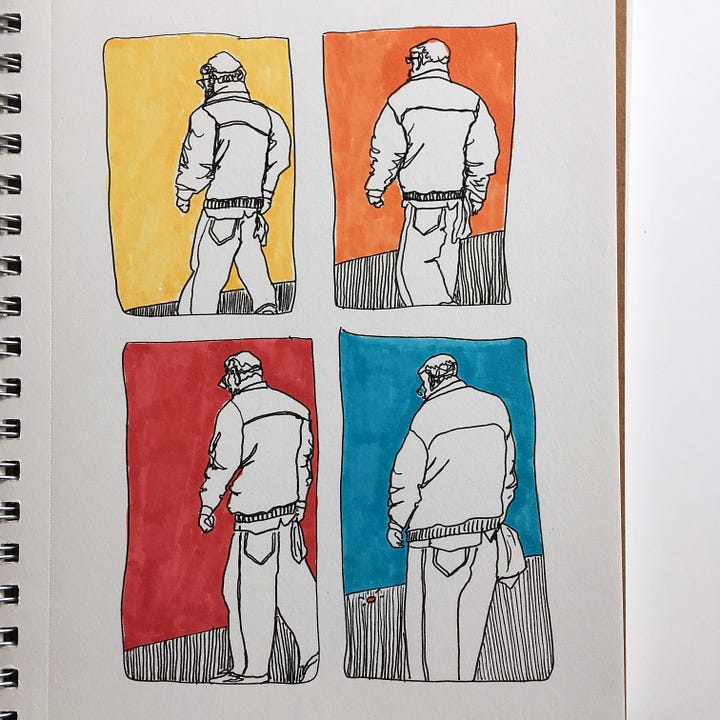 Some of the daily one-line contour drawings from my 2019 series.