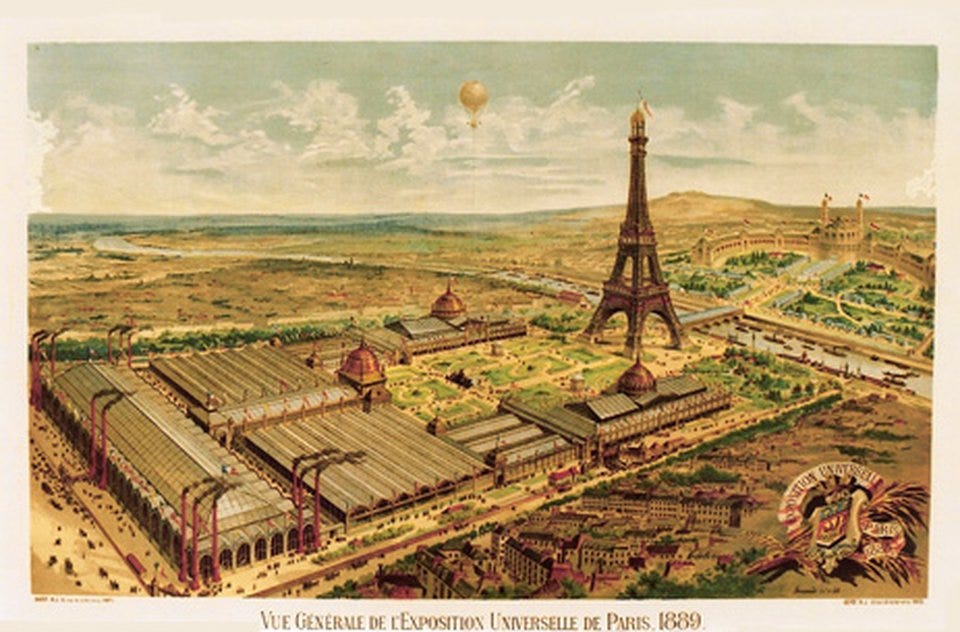 Vintage poster – Vue générale de l'Exposition de Paris 1889 – Galerie 1 2 3