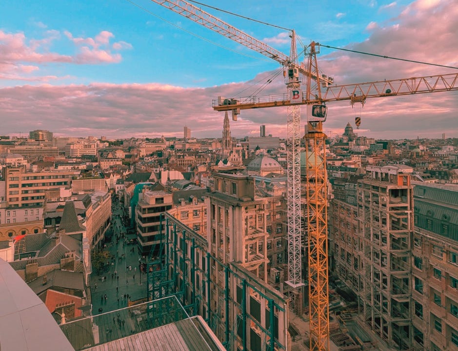 A construction site in Brussels, Belgium from Never Lost Letters by Stuart Found