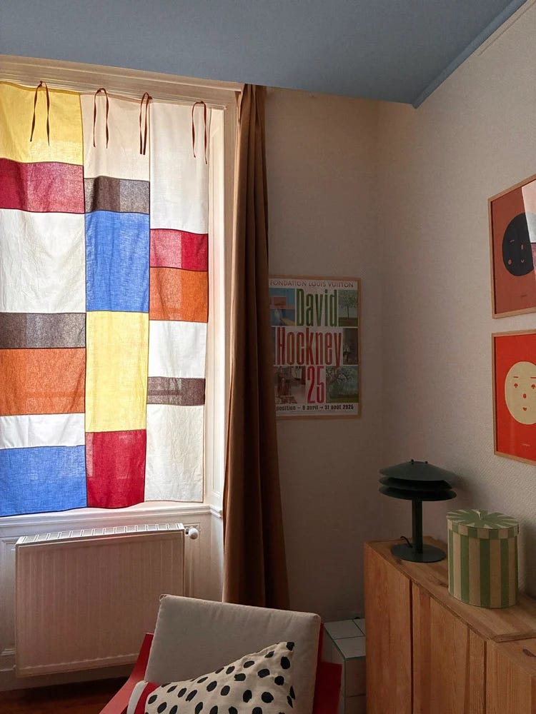 Colorful patchwork curtains