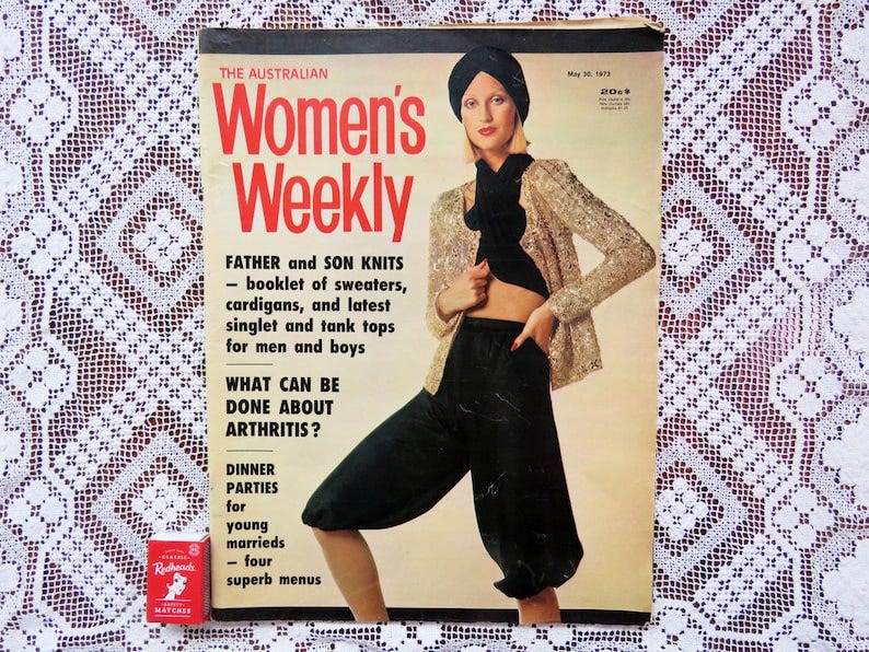 Vintage May 1973 Australian Women's Weekly magazine - fashion beauty stars advertising cooking home and family 1970's retro reading image 1
