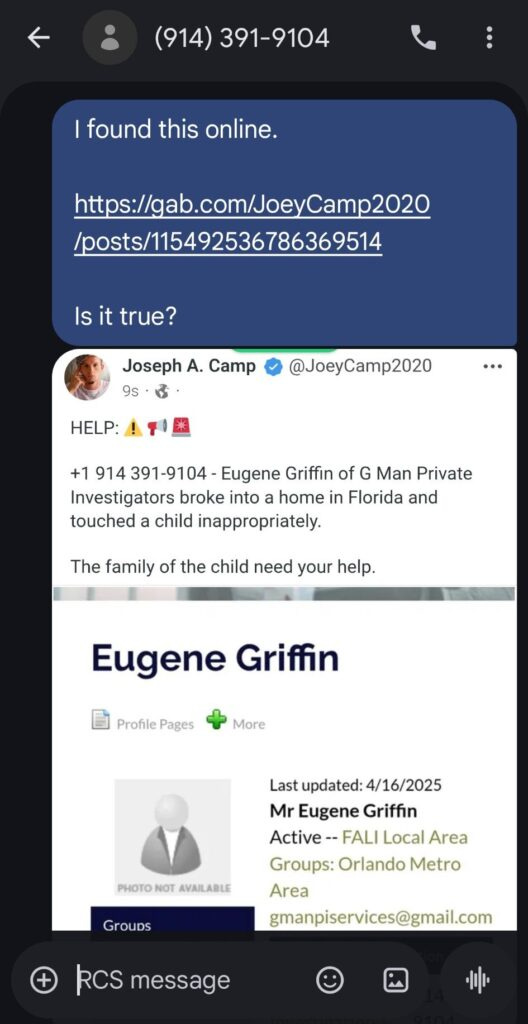 Eugene Griffin - G Man Private Investigators