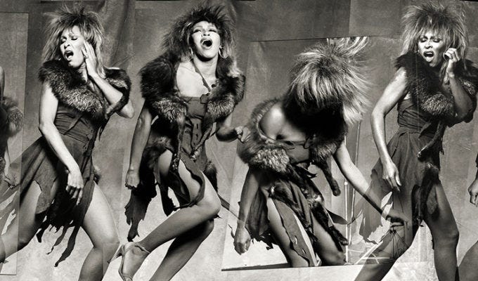 Tina Turner in motion during Norman Seeff’s 1983 Bel Air Sequence shoot—laughing, dancing, and radiating energy, captured mid-performance in a Los Angeles studio session.