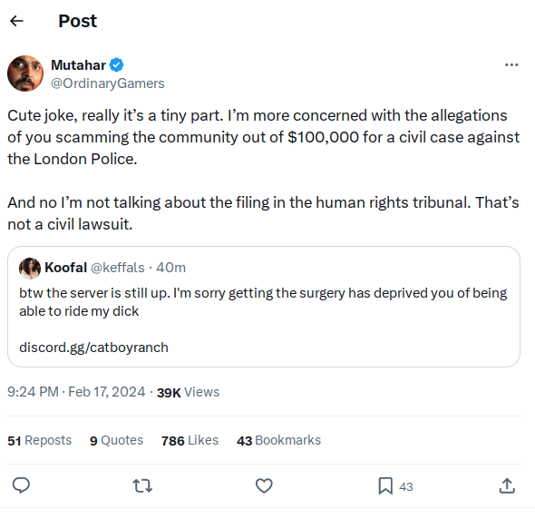 Mutahar responding to Keffals on Twitter Mutahar responding to Keffals on Twitter