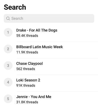 Threads trending topics