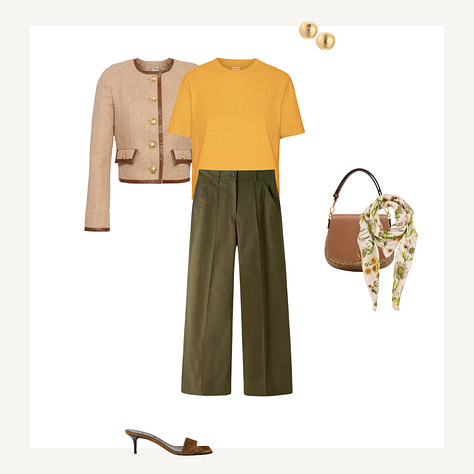Capsule items for the Autumn palette and a selection of resulting outfits