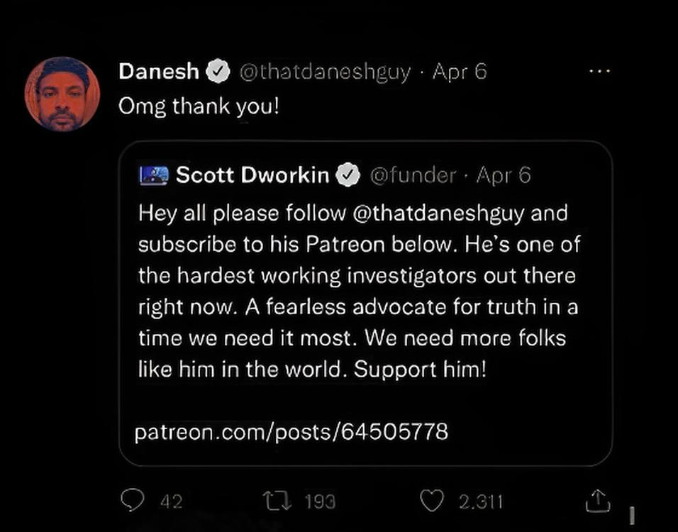 Dog Whistle Danesh: Noshirvan’s “racist” tag hits at least 463 without evidence as archive trail exposes his cancel-culture smear machine.