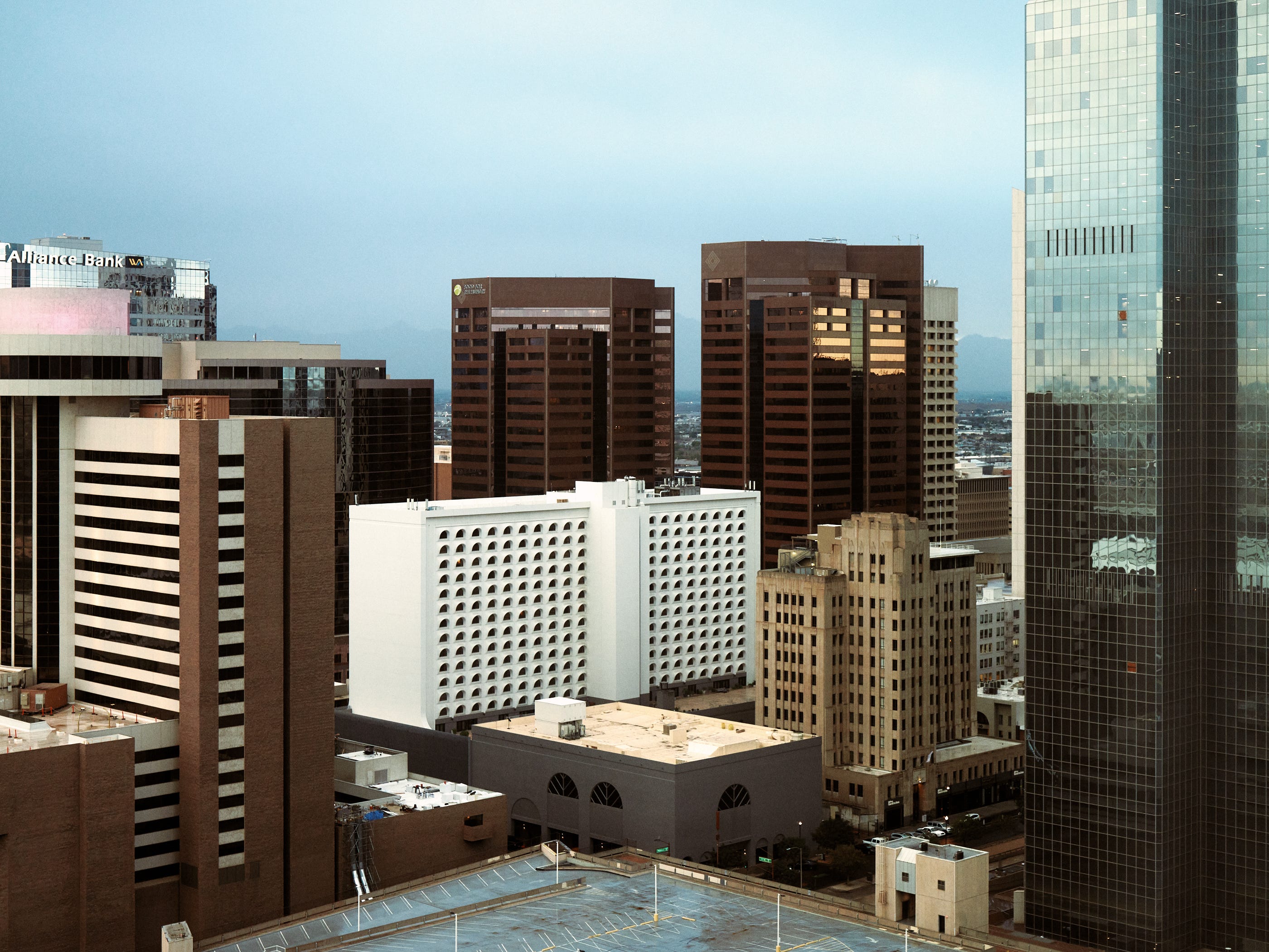 Cityscape of Downtown Phoenix, Arizona, during an overcast morning, photographed by LA photographer Afonso Salcedo