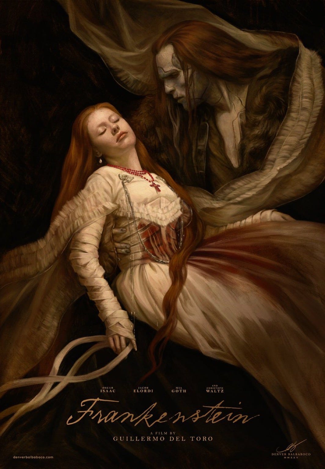 frankenstein red dress Frankenstein by Kate Hawley: Oscar Costume Design 2026 Ian Drummond Vintage