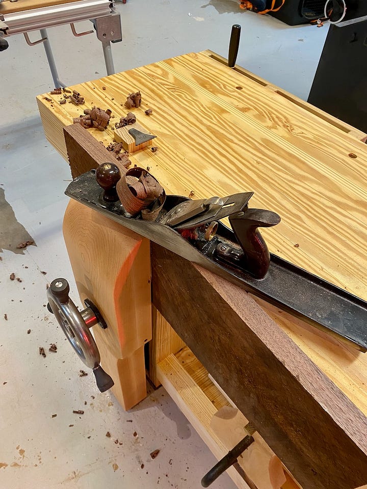 Starting with a rough-sawn board, I cut, ripped and jointed to be able to make the necessary parts.