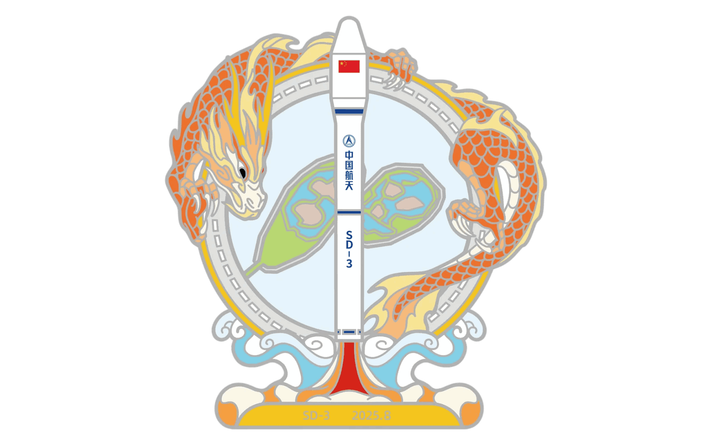 The patch for Jielong-3’s launch mission on August 8/9th.