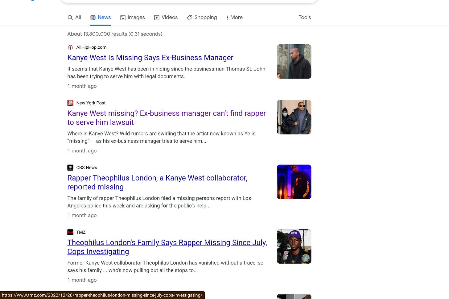 Kanye West Missing Screenshot