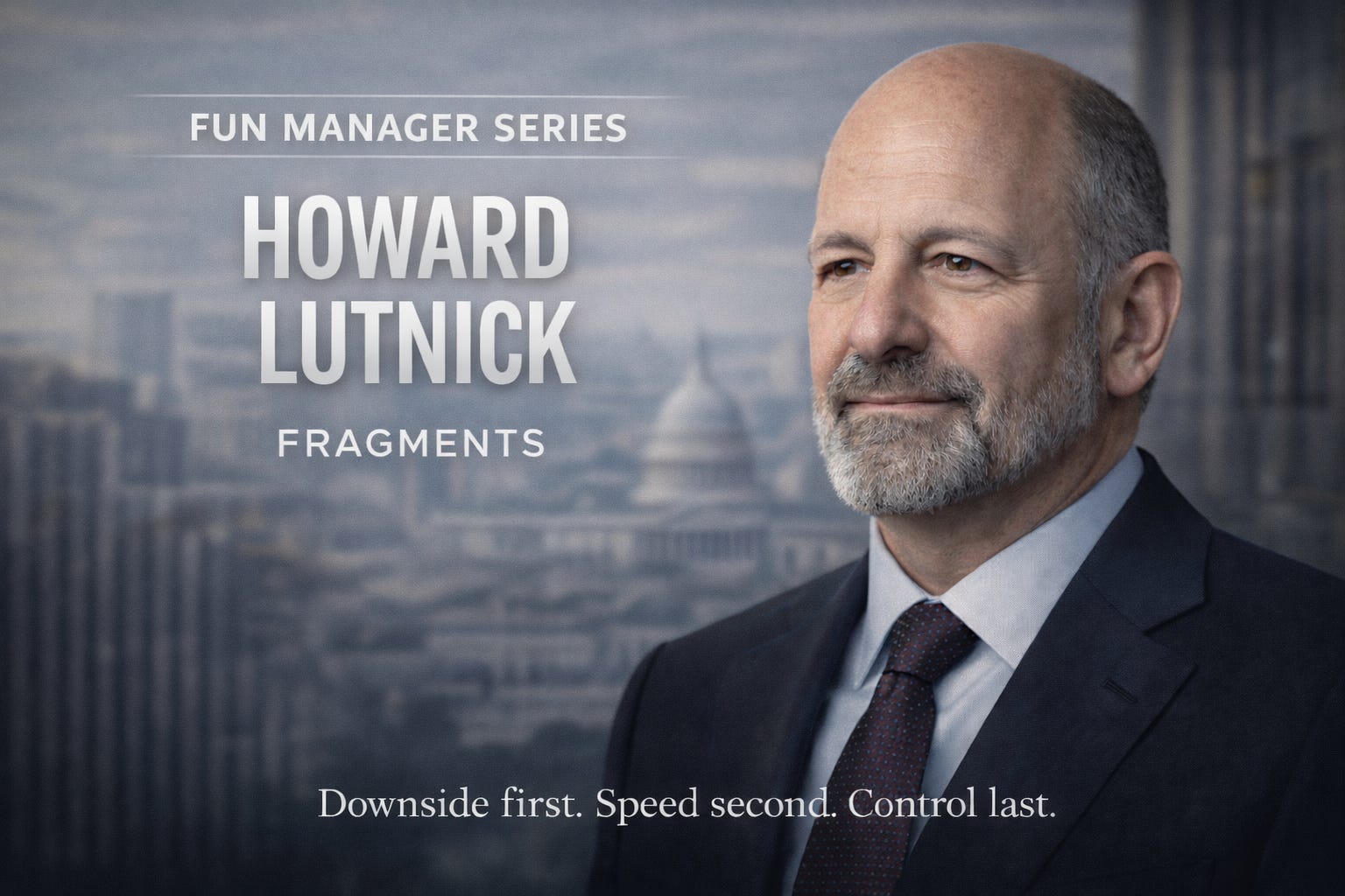 FUN MANAGER SERIES — HOWARD LUTNICK. Downside first. Then speed. Then  control.