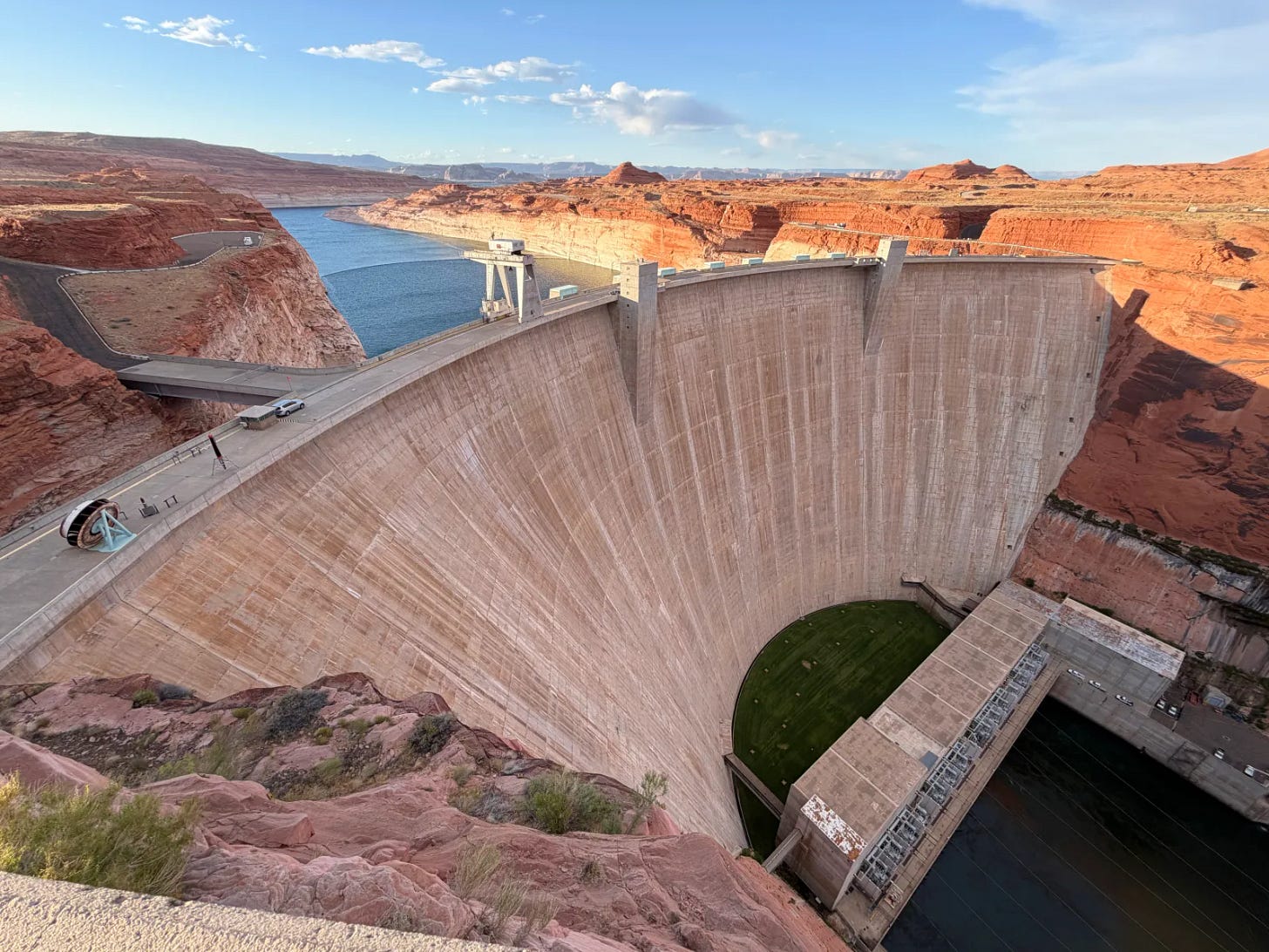 Water flows from the Glen Canyon Dam into the Colorado River on June 7, 2026 in Page, Arizona. Water flows from the Glen Canyon Dam into the Colorado River on June 7, 2026 in Page, Arizona.