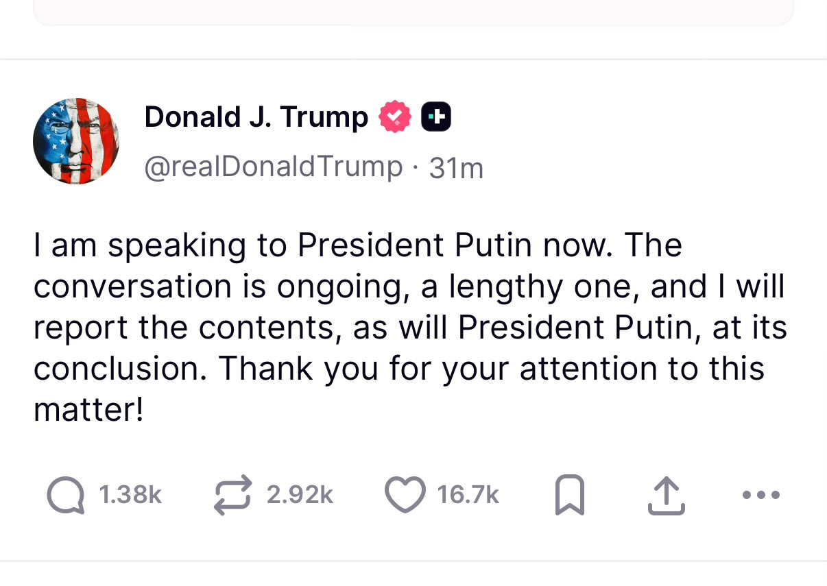 Trump and Putin Are Buddies Again