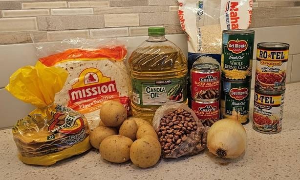 Groceries on a counter