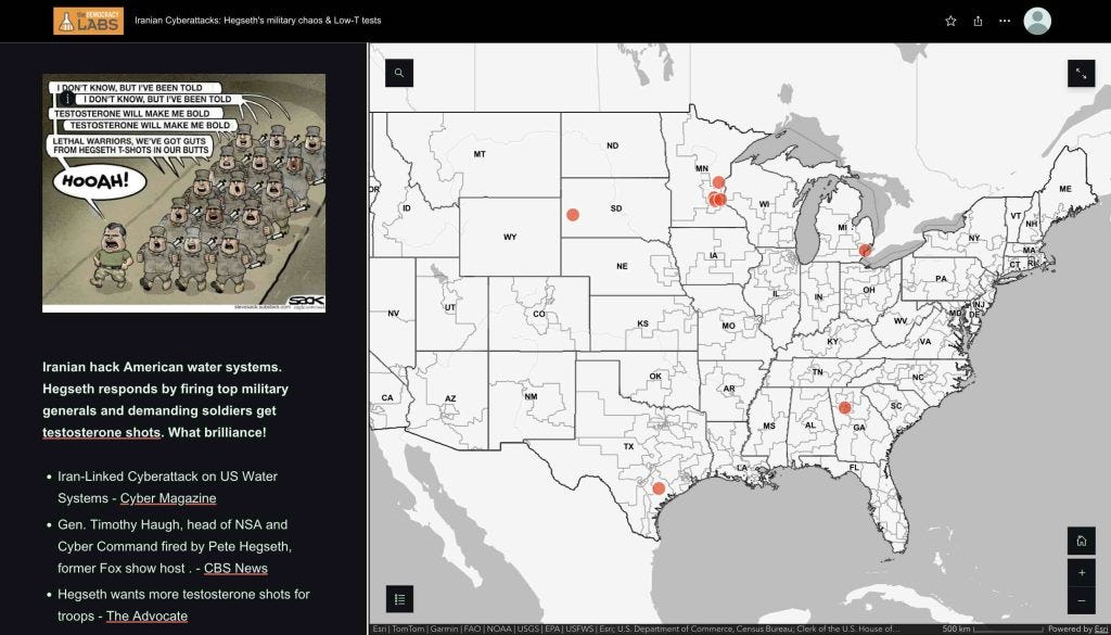 Mapping Iranian cyberattacks against U.S. water plants after Pete Hegseth fires top security experts Mapping Iranian cyberattacks against U.S. water plants after Pete Hegseth fires top security experts