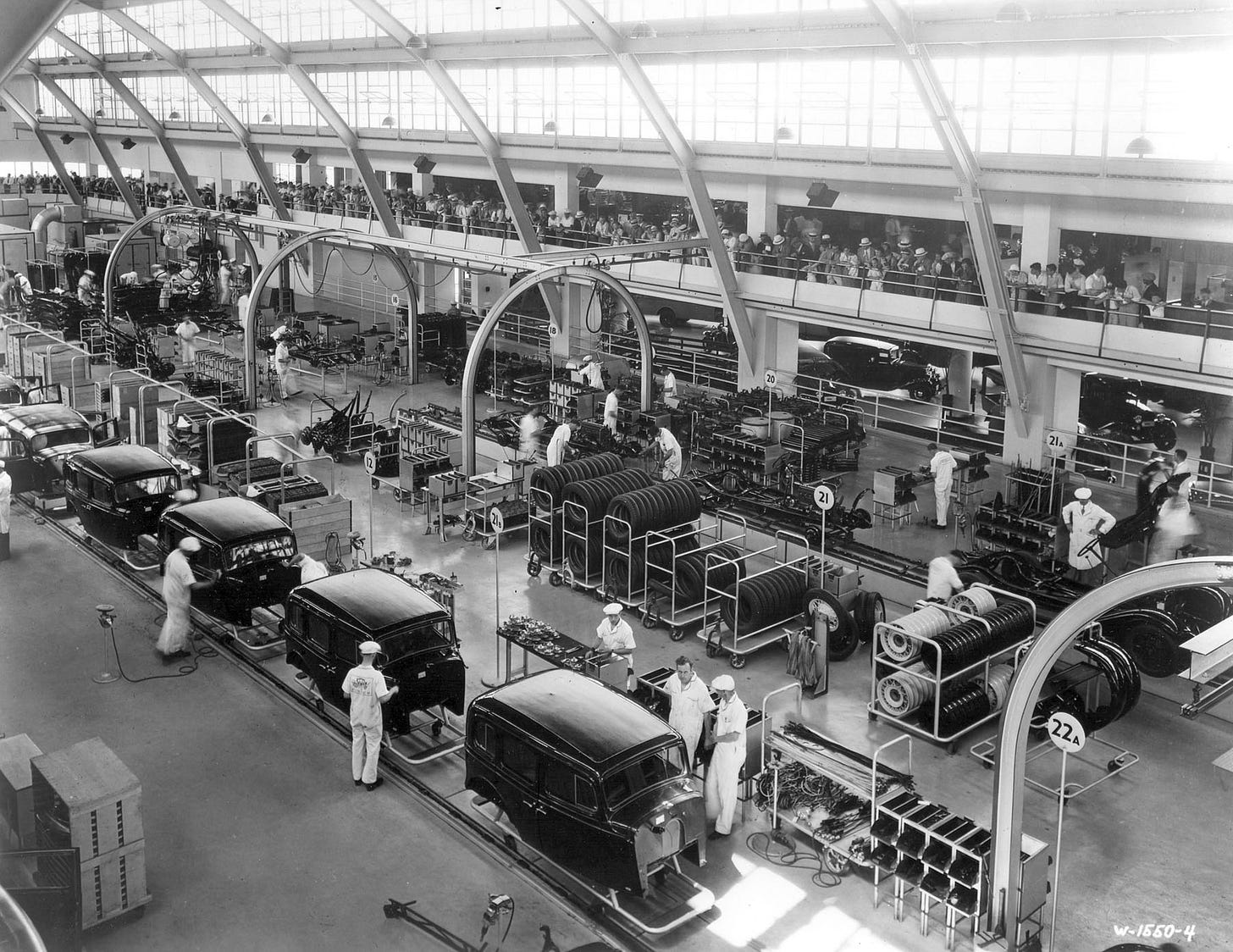 Ford assembly line in the 1920s