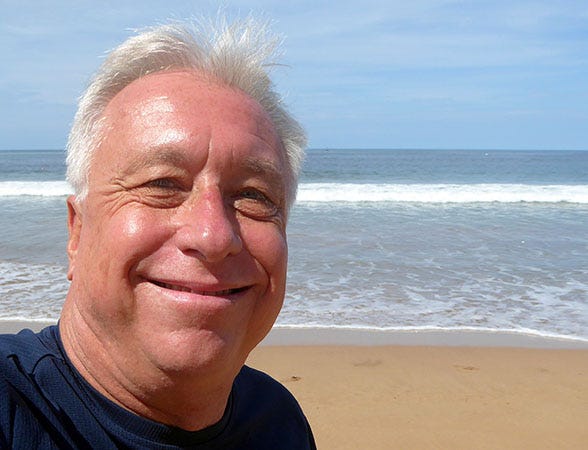 Billy at his favorite place - Beaching it around the world!