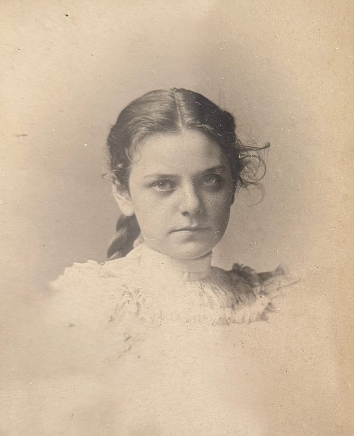Left: Young boy wearing a sailor-style collar in a nineteenth-century portrait. Right: Young girl with center-parted hair and lace collar in a nineteenth-century portrait.