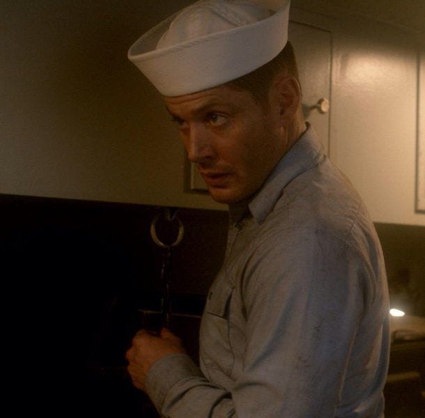 supernatural jensen ackles in sailer sexy drag supernatural jensen ackles in sailer sexy drag