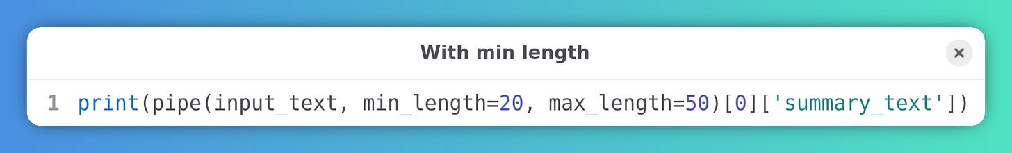 Add a `min_length` argument as well.
