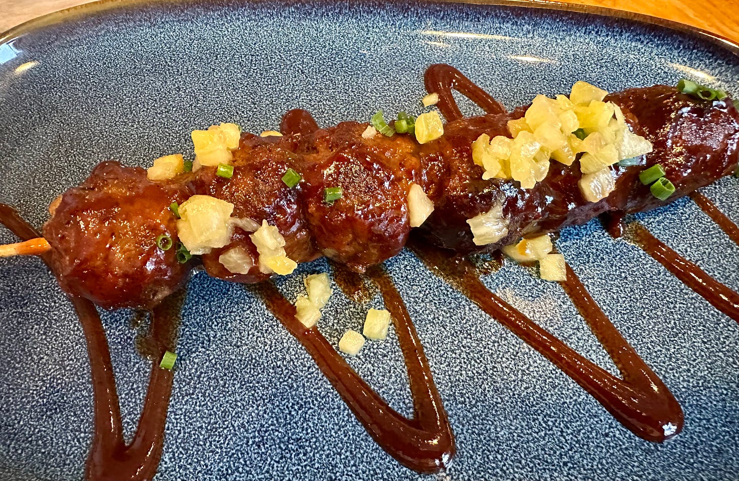 Five meatballs at Black Joy Kitchen, Martha's Vineyard