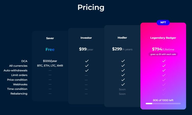 deltabadger pricing