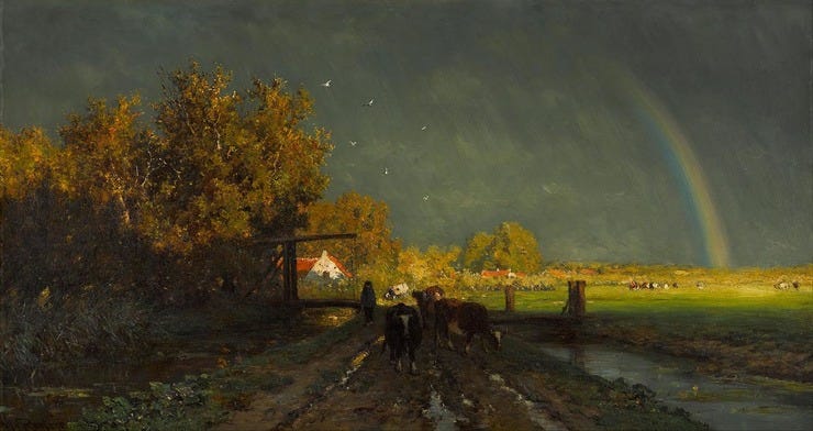 'De regenboog' 1875 - olieverf op doek: Willem Roelofs (coll. Kunstmuseum Den Haag)