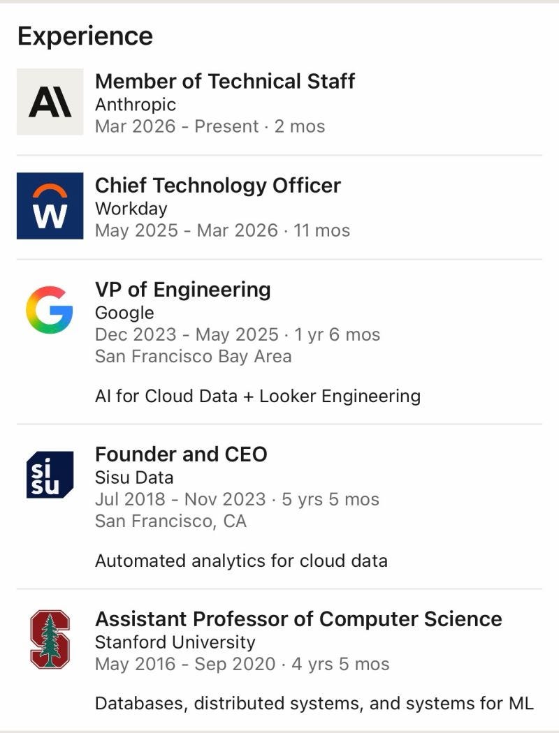 CTO Leaves Workday for Anthropic Role | Noah Berkson posted on the topic | LinkedIn CTO Leaves Workday for Anthropic Role | Noah Berkson posted on the topic | LinkedIn