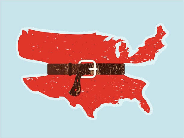America Tightens Its Belt  tighten your belt stock illustrations