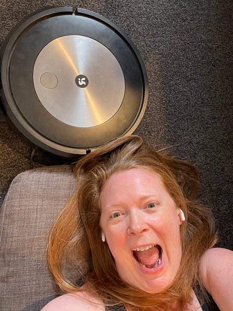 Sam getting inappropriately intimate with Jonny 7, her robot vacuum cleaner