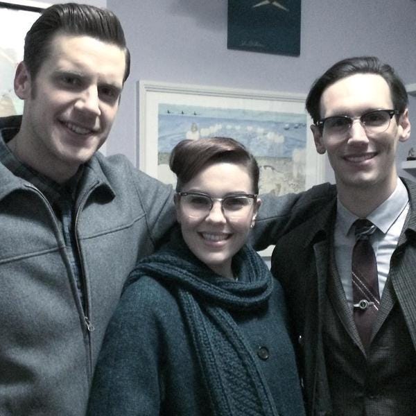 With Gotham's Cory Michael Smith and Chelsea Spack. Instagram photo courtesy of Zachary Spicer. --------------------------------
