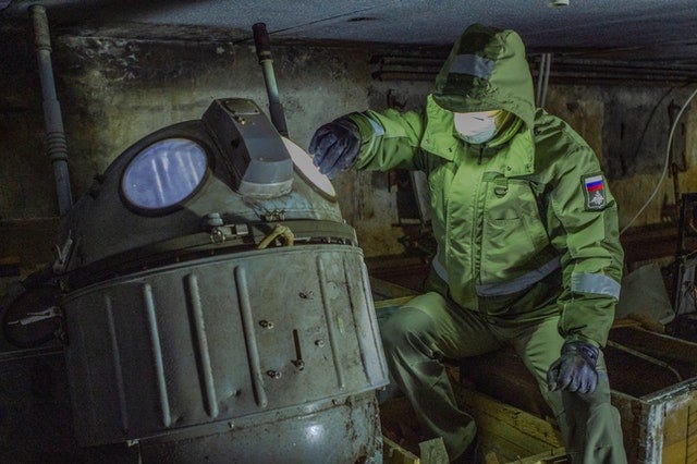 Guy in a protective suit