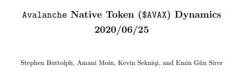 AVAX whitepaper