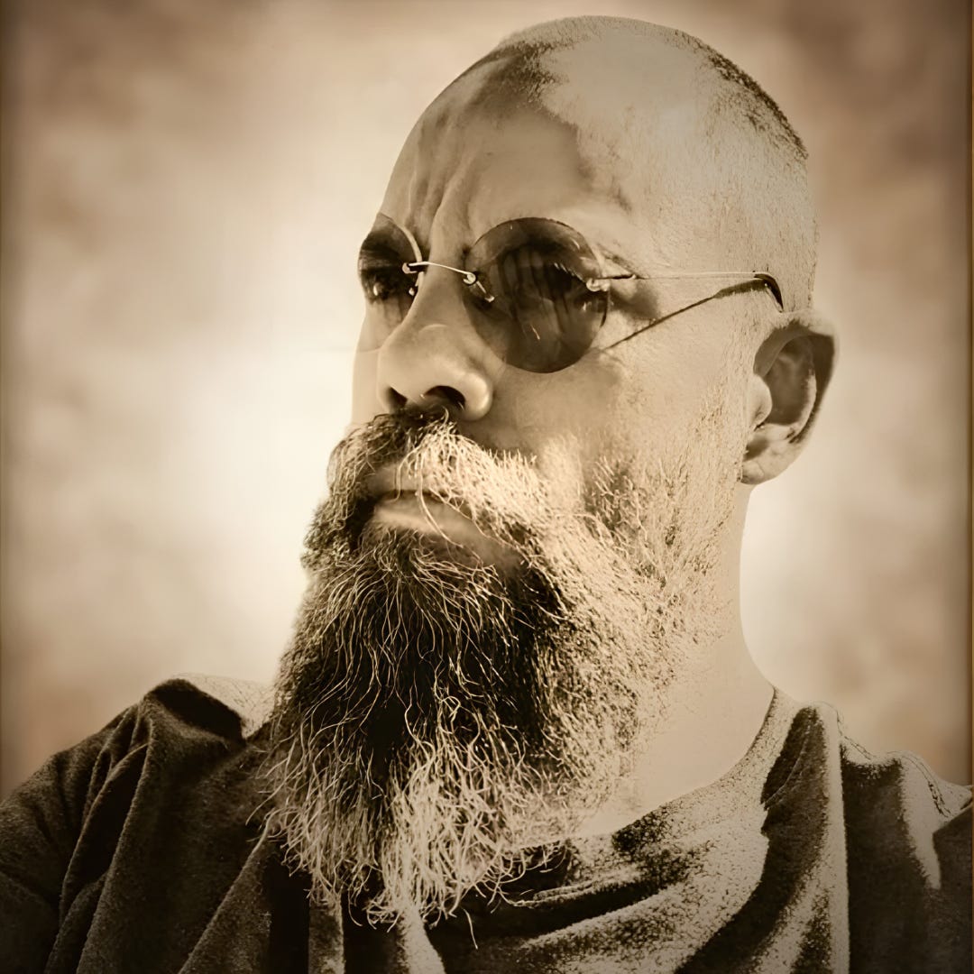 Stoic author-man stares off into the wild blue yonder. Stoic author-man stares off into the wild blue yonder.