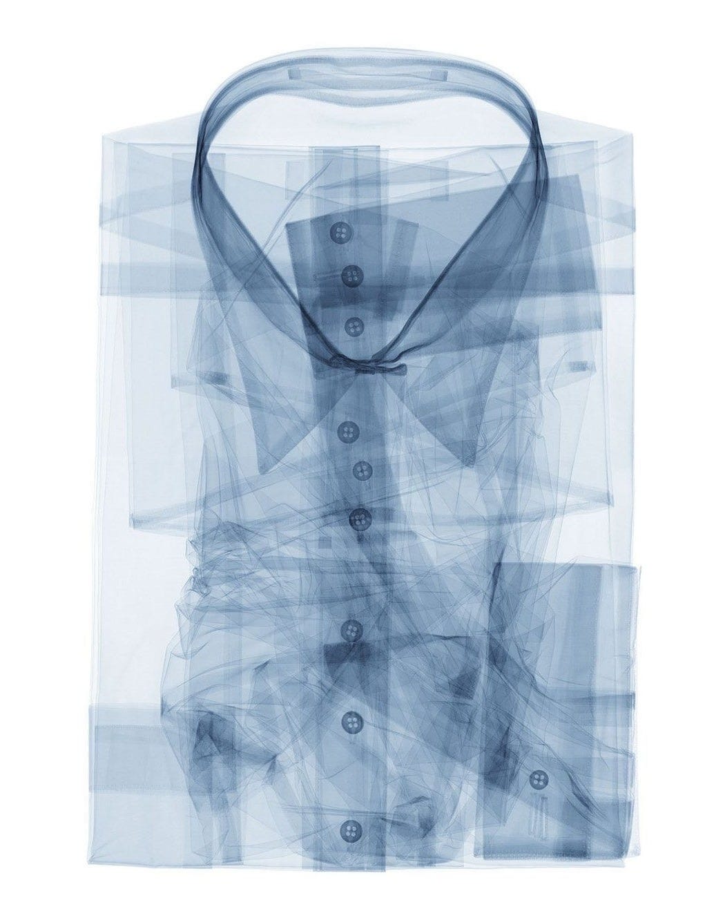 Conceptual x-ray style fashion images of translucent garments, symbolizing the essay’s theme of how personal style aligns with psychology and MBTI personality types. The visuals highlight transparency, layers, and resonance as metaphors for cognitive style choices.