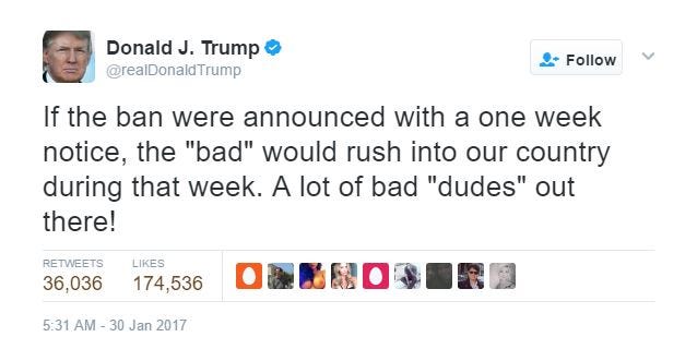 travel ban tweet travel ban tweet