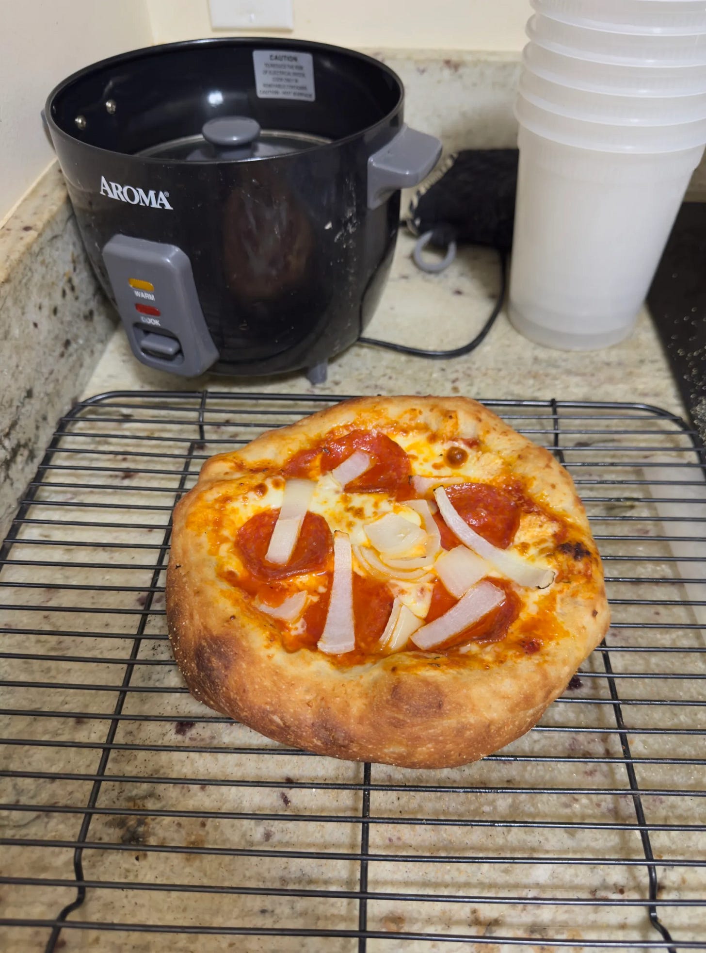 Poofy Neapolitan-ish personal pizza