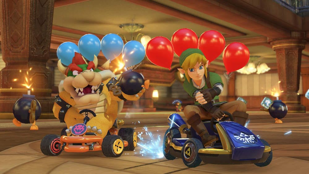 Bowser and Link in Mario Kart 8