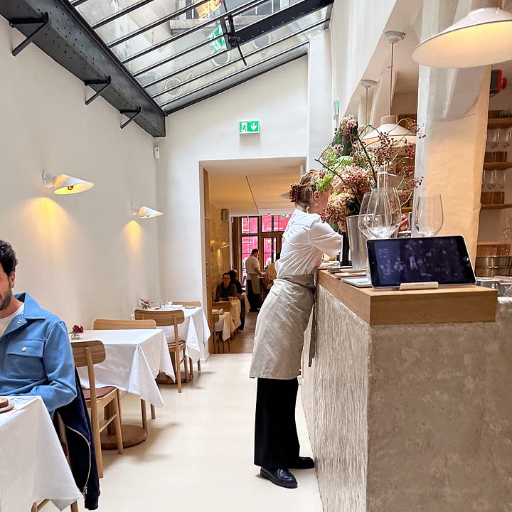 The dining room at Datil restaurant in Paris