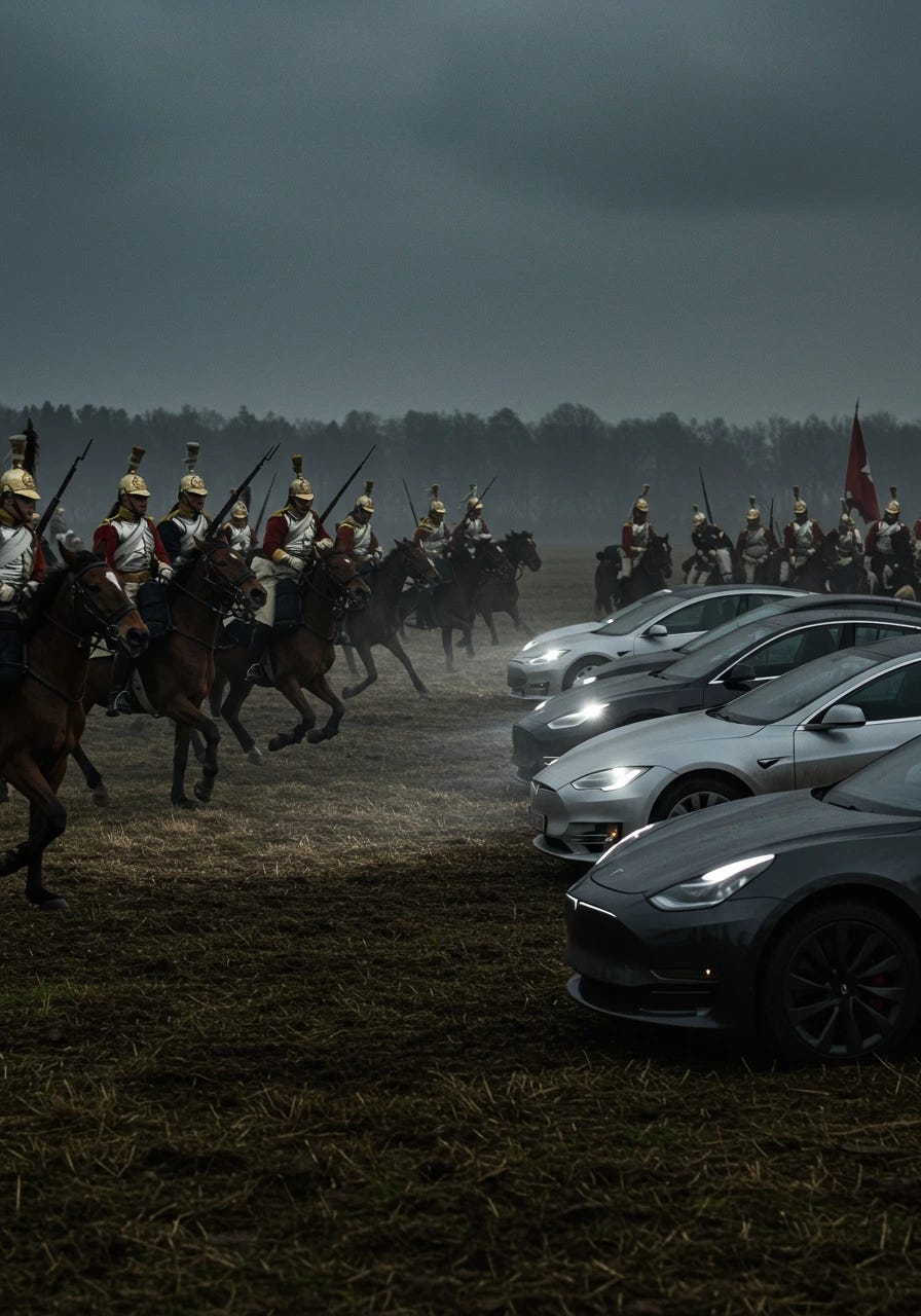 calvary charge against teslas