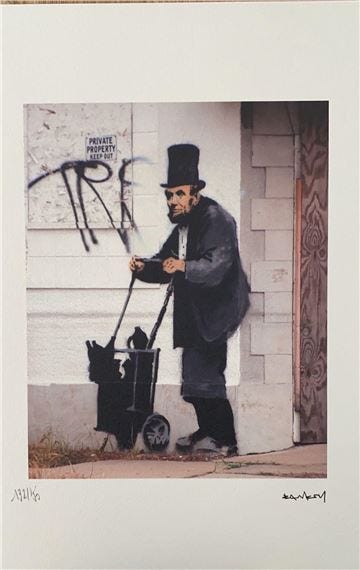 Artwork by Banksy, Private Property, Made of Color lithograph on Arches