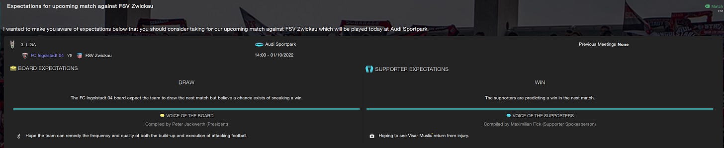 Football Manager 2023 Match Preview