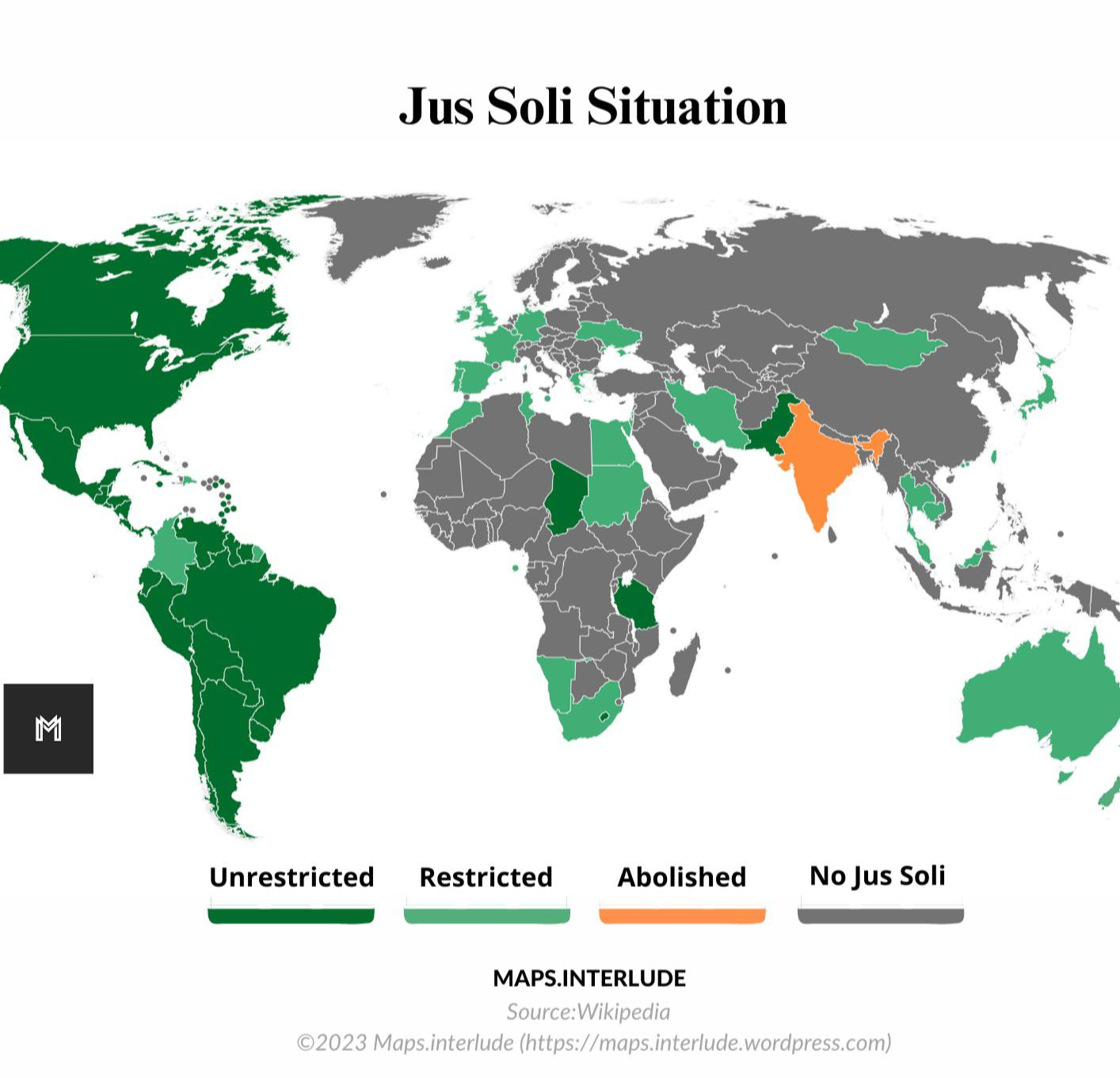 Jus Soli Situation : r/MapPorn