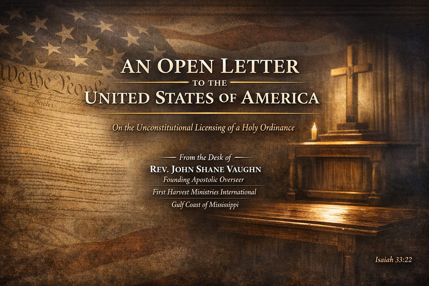 AN OPEN LETTER TO THE UNITED STATES OF AMERICA