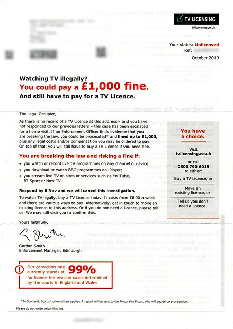 TV Licensing - threatening letter from Gordon Smith | Flickr
