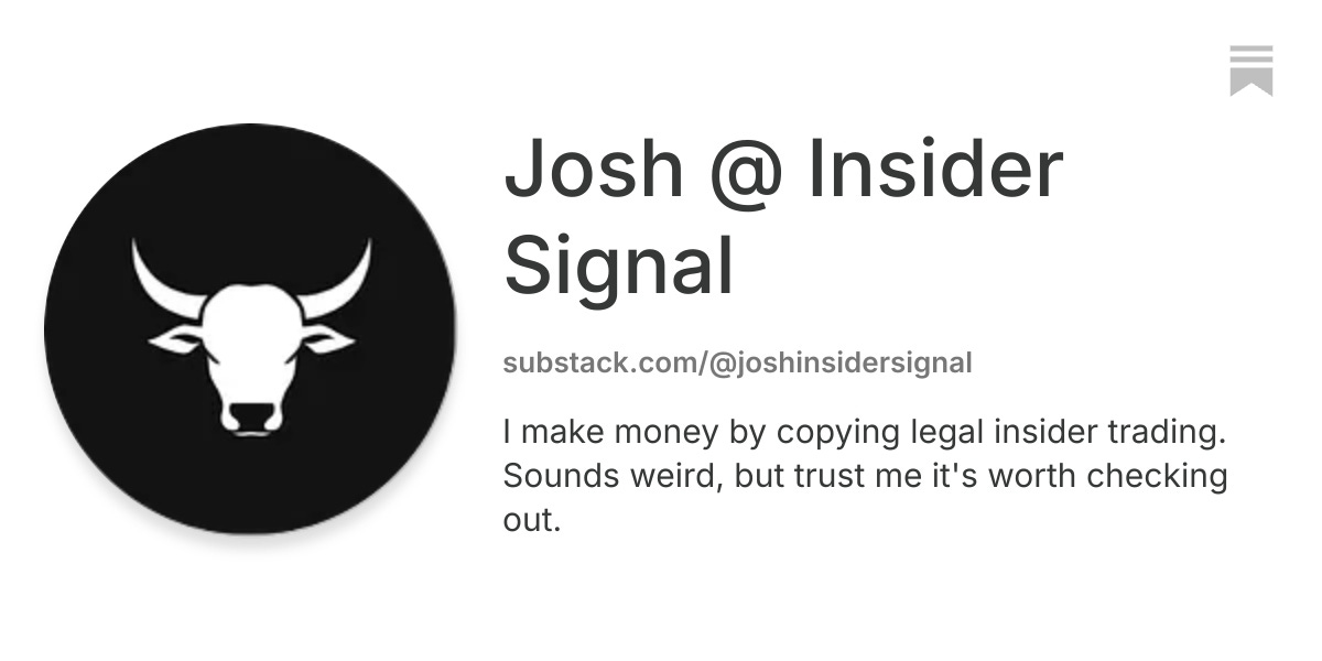 Josh @ Insider Signal | Substack