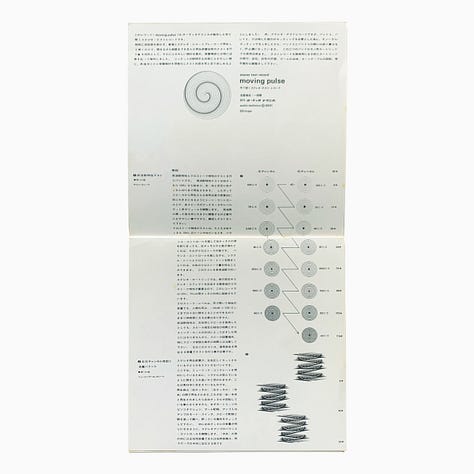 Toshi Ichiyanagi, Moving Pulse, (7" LP vinyl record), AT-6601, Audio-Technica, 1966 [midcenturyclassical. Fondazione Bonotto, Colceresa (VI)]