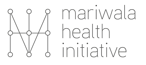 Mariwala Health Initiative logo, featuring a stylised letter “M” formed with connected dots and lines, with the words “mariwala health initiative” written alongside.